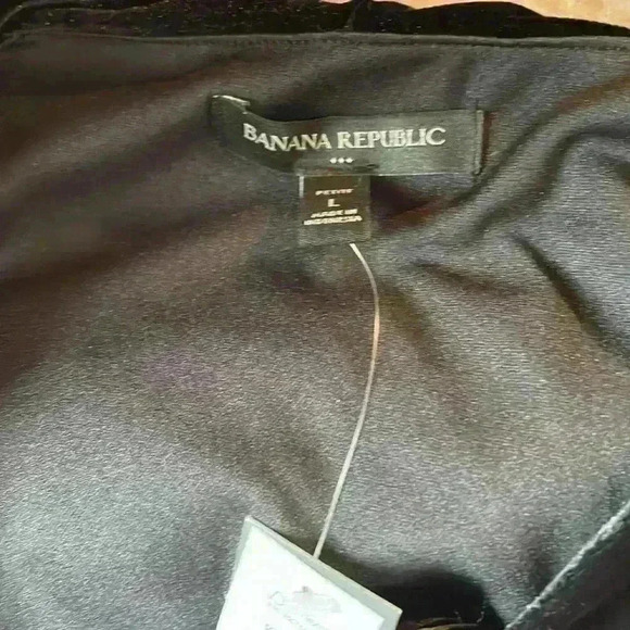 BANANA REPUBLIC NWT BLACK VELVET ONE SHOULDER MAXI JUMPSUIT Petite Large - Picture 11 of 14